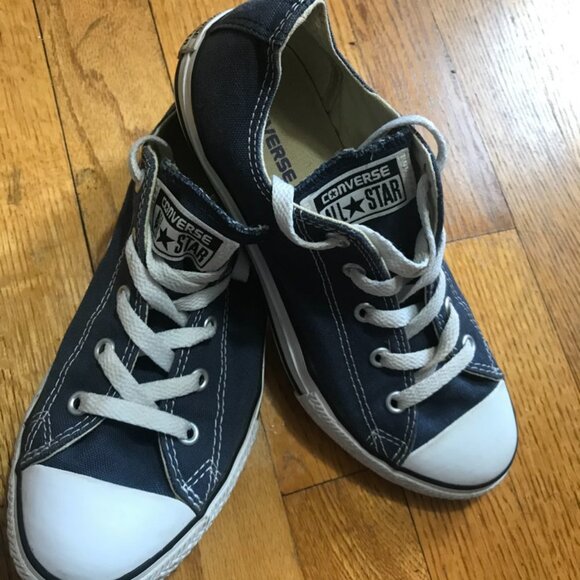 CONVERSE Sneakers- ALL STAR BLUE LOW TOP SNEAKER - UNISEX YOUTH size 3 - Picture 10 of 13